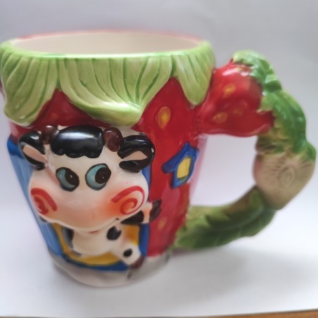 taza de ceramica motivo vaca