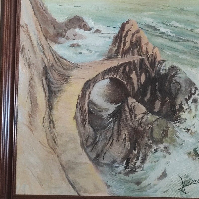 Peinture mer sauvage sur toile à l'huile